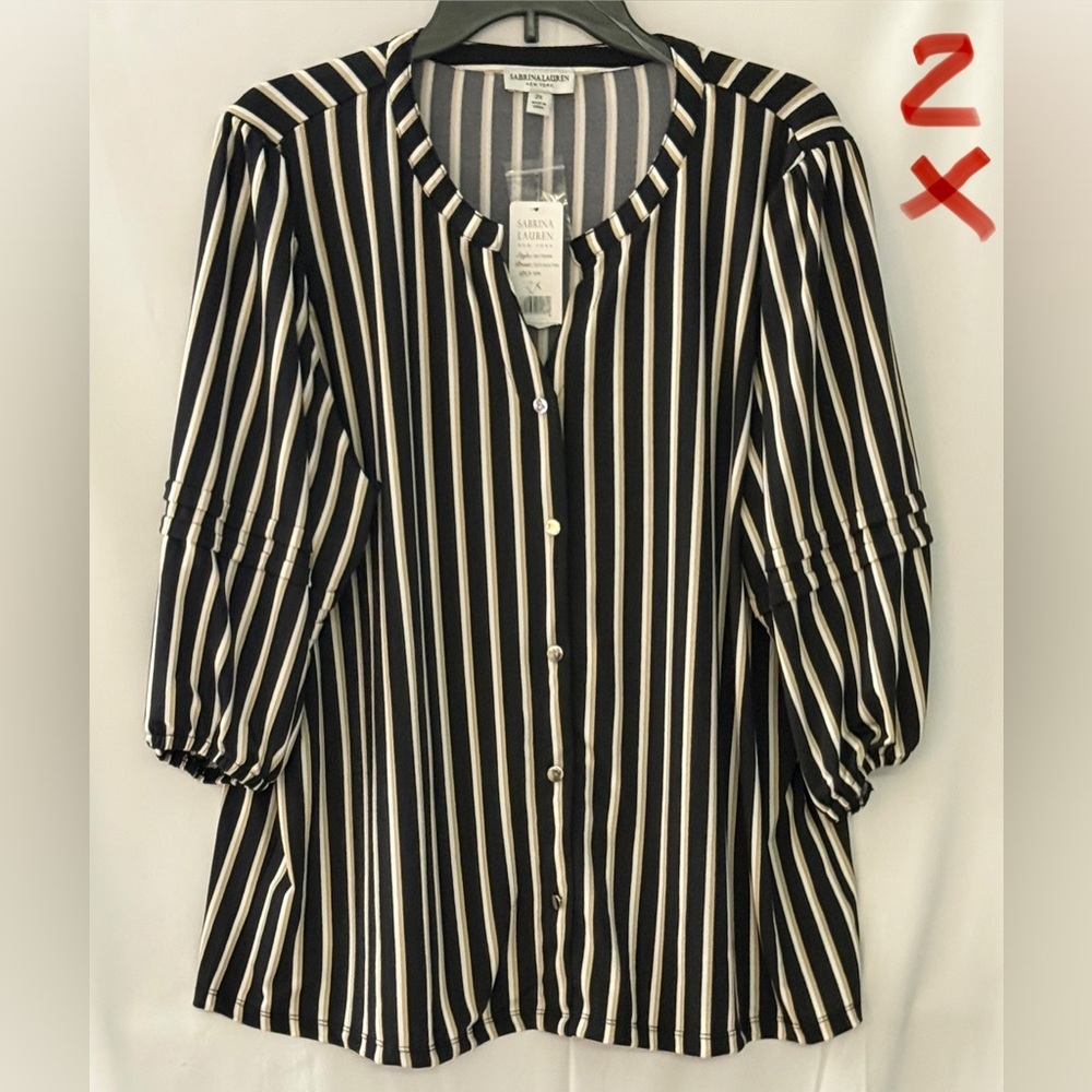 Elegant Striped Button-Up Blouse